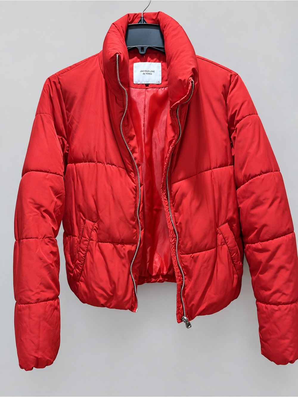 Jacqueline de Yong Red Short Puffer Jacket
